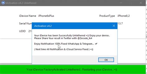 6 no Signal; Fix bug bypass passcode; Add iCloud account with backup account. . Iactivation v5 untethered